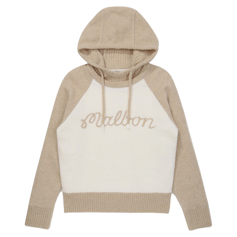 高尔夫服装女士长袖外套25秋冬休闲百搭拼色字标连帽毛衣带防风层