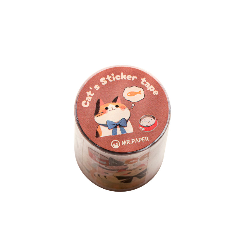 小猫和小狗pet胶带免裁剪ins简约可爱卡通动物手帐装饰拼贴素材贴
