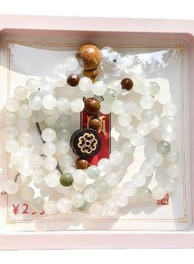 南京鸡鸣代寄白色多圈念珠手串手链女生手串素雅大方文创纪念品
