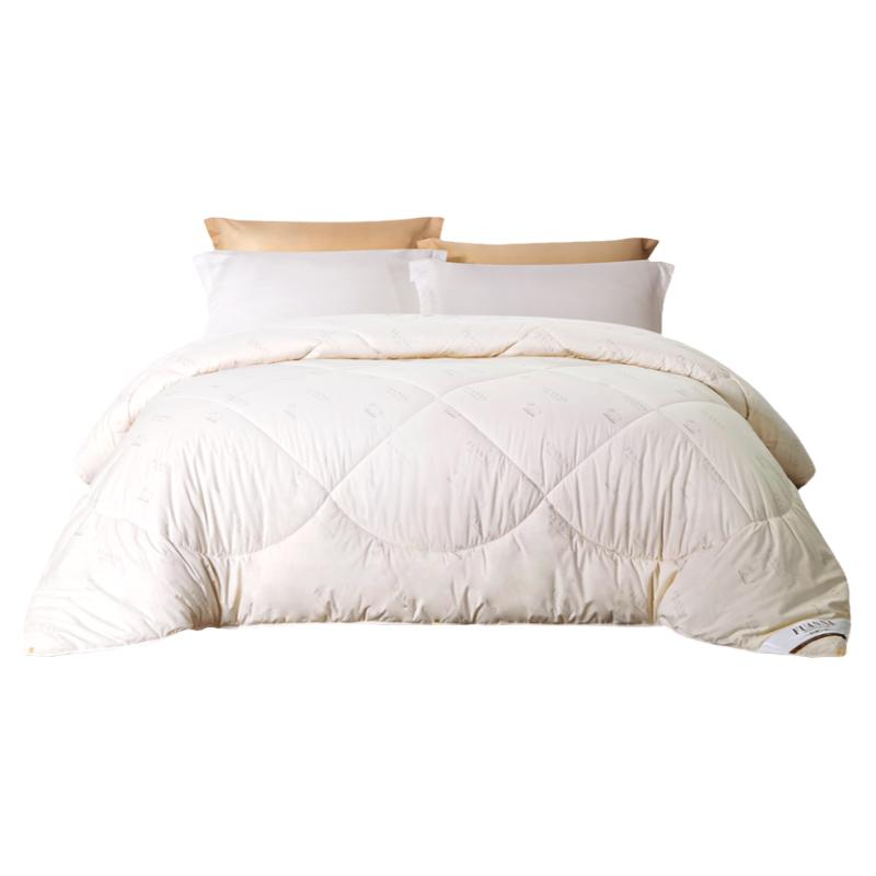 富安娜澳洲进口100%纯羊毛被子纯棉冬被加厚保暖四季通用子母被芯