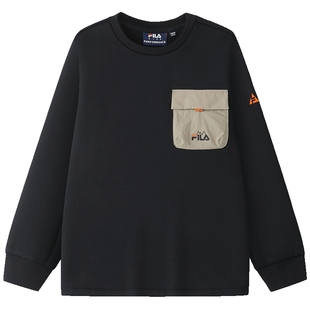 【斐暖功能】FILA斐乐儿童卫衣2025冬新款男中大童加绒抗菌上衣