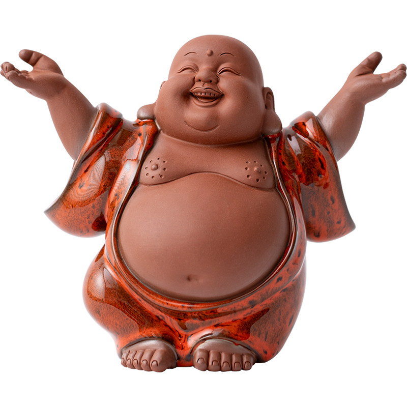 陶瓷弥勒佛大肚笑佛禅意小摆件