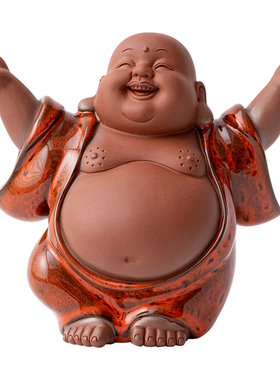 陶瓷弥勒佛大肚笑佛禅意小摆件