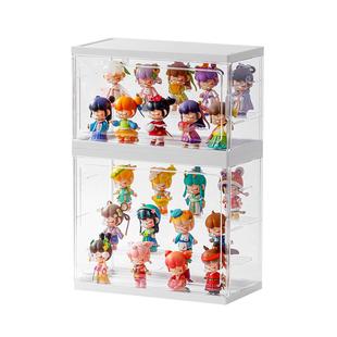 盲盒展示架亚克力展示盒透明防尘大容量玩具积木收纳盒手办展示柜