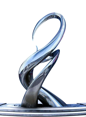 不锈钢房地产发光水景雕塑定制