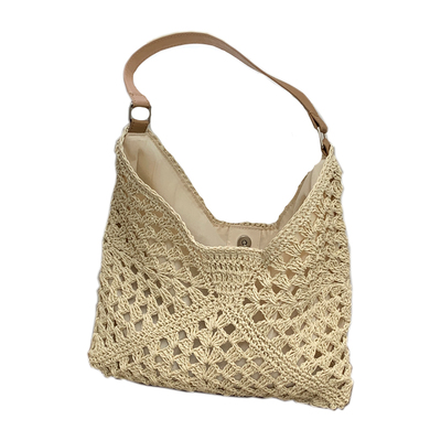 草编包2025新款镂空单肩托特包