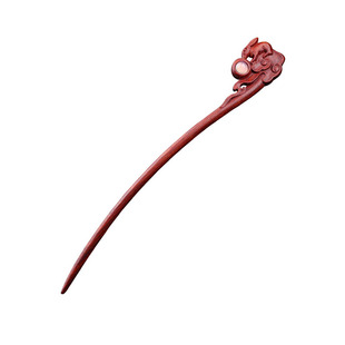 紫檀木发簪新中式簪子古风女高级感双钗发簪木簪日常通勤花朵发钗