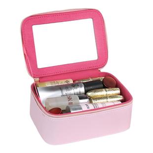 带大镜子化妆包便携外出超火可爱大容量收纳盒小号女旅行随身箱子