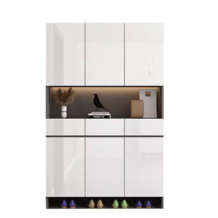 实木鞋柜换鞋凳一体入户靠墙鞋架玄关柜家用门口多功能收纳储物柜