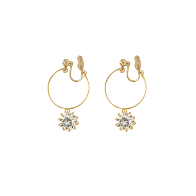 超闪日常百搭切面锆石蚊香盘耳夹