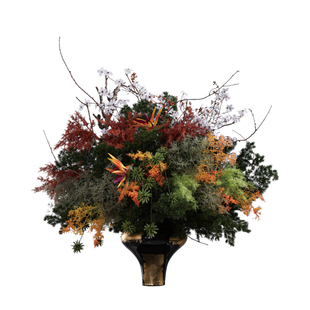 鲲屿 新中式酒店大堂大型花艺摆件【归故山秋】别墅玄关桌面装饰