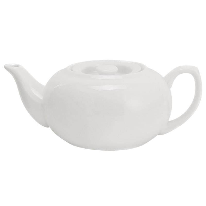 家用大号小号白瓷茶具陶瓷茶壶饭店高温茶水壶酒店餐厅大容量单壶