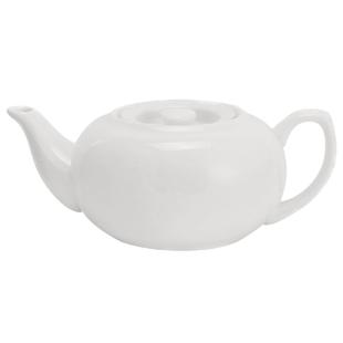 家用大号小号白瓷茶具陶瓷茶壶饭店高温茶水壶酒店餐厅大容量单壶