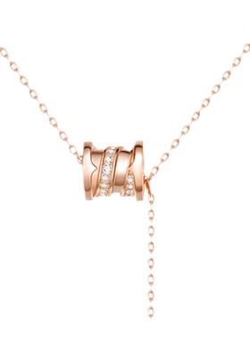 玫瑰金小蛮腰流苏项链女高级简约