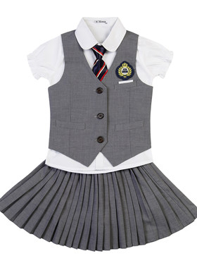 英伦夏季新款马甲日韩幼儿园园服