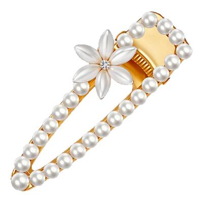 珍珠丁香花边边夹高级感头饰品