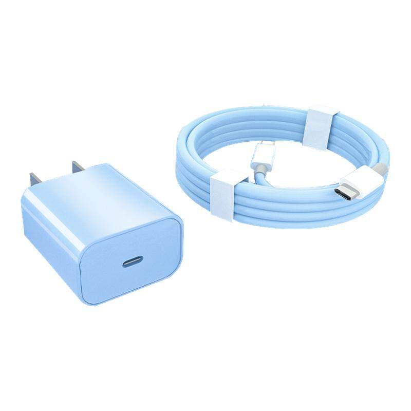 适用苹果充电器头20W正品iphone14/13pro编织数据线彩色11/12p插头x手机plus专用xr快充PD套装原max速冲平板