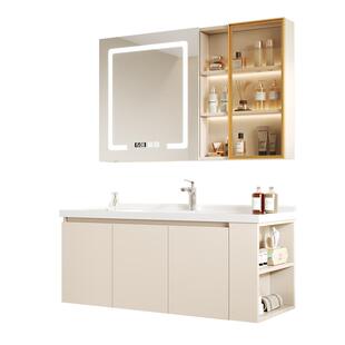 惠达奶油风浴室柜组合陶瓷一体盆洗漱台洗手洗脸盆柜马桶侧边收纳