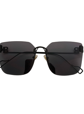 新款个性无框切边墨镜女潮ins大圆脸显瘦韩版百搭防紫外线太阳镜