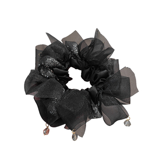 韩式氛围感网纱蝴蝶结大肠发圈女新款高级感扎子头高弹力百搭发绳