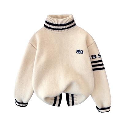 儿童高领毛衣加绒男童羊绒衫加厚