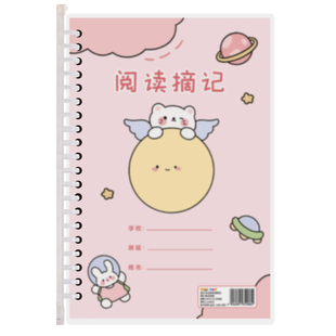 阅读摘记本好词好句记录卡活页夹笔记本小学生专用日积月累读后感