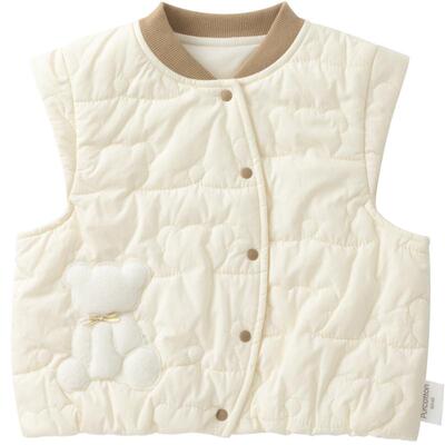 冬婴儿梭织厚款马甲 73/48 雾气白,1件装