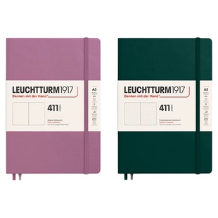 德国灯塔LEUCHTTURM1917 加厚411页硬封皮笔记本A5工作学习记事本