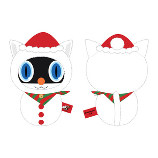 广博女神异闻录5皇家版摩尔加纳雪人毛绒公仔刺绣玩偶公仔娃娃P5R