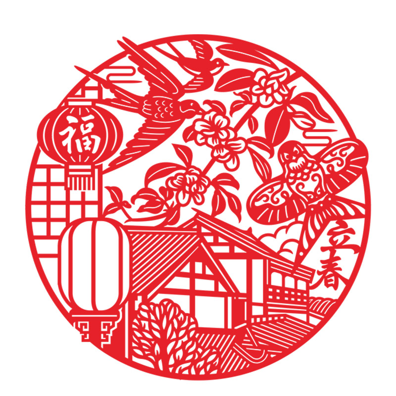 二十四节气手工剪纸窗花非遗特色