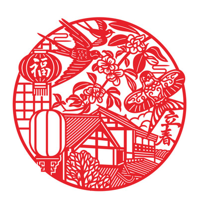 二十四节气手工剪纸窗花非遗特色