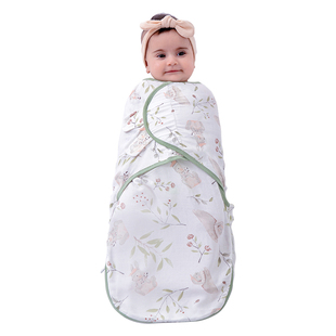 港亲新生婴儿防惊跳睡袋夏季纱布薄款襁褓包裹宝宝防惊吓睡觉神器