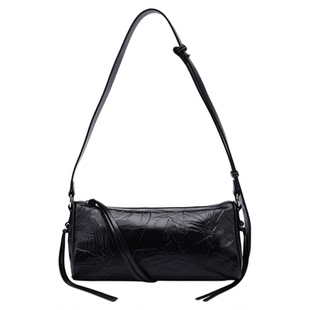 红谷包包2025新款质感真皮单肩腋下包通勤牛皮波士顿枕头包女士包