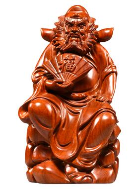 花梨实木雕刻天师钟馗摆件福神像红木家居客厅玄关装饰工艺品送礼