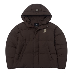 MLB官方 棕色羽绒服男装女装2025冬季新款连帽运动服保暖情侣夹克