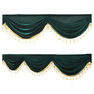 婚庆金丝绒背景纱幔幔头喜棚酒棚布置装饰帘头灯笼通道订婚宴装饰