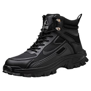 高帮劳保鞋男款士新款带钢板工作防砸防刺穿轻便软底工地棉鞋耐磨