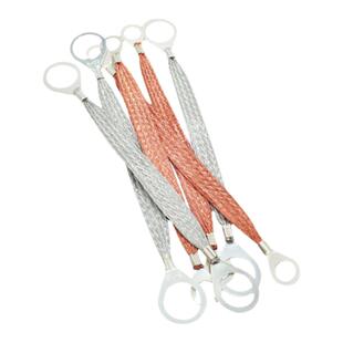 6平方紫铜法兰静电跨接线 镀锡接地线防爆铜编织带阀门法兰连接线