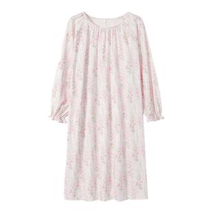芬腾可安睡裙女款纯棉春秋季带胸垫长袖家居服睡衣春秋款2026新款