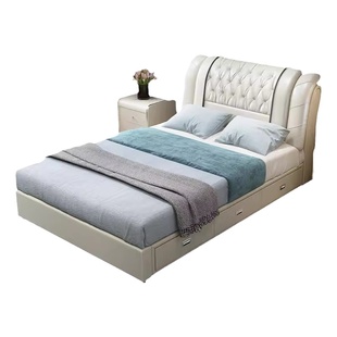 1米2单人床小户型儿童床女孩公主床一米二带储物卧室男孩软包皮床