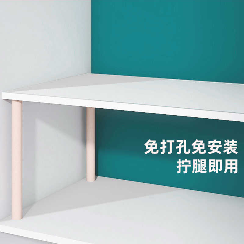 衣柜分层隔板衣橱隔断置物架柜子隔层分隔层板免打孔橱柜带腿架子