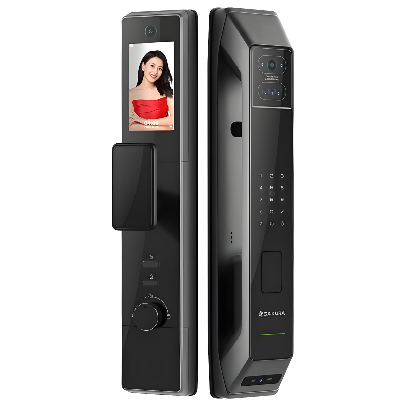 樱花F18plus高端指静脉家用智能锁双电人脸识别可视猫眼指纹锁