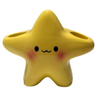 星星牙刷架卫生间家用牙具收纳筒手电动牙刷底座支架陶瓷置物架盘