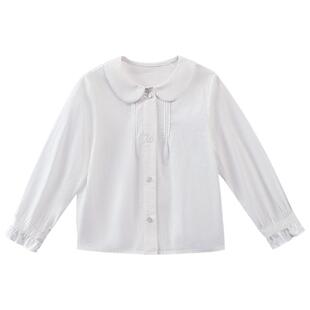 哈齿童装儿童秋装韩版学院风长袖上衣女童白衬衫中大童打底衫洋气
