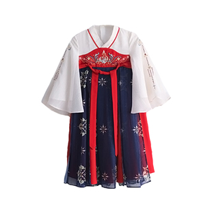 汉服女童交领淡雅古装超仙秋季女宝中国风襦裙连衣裙儿童明制汉服