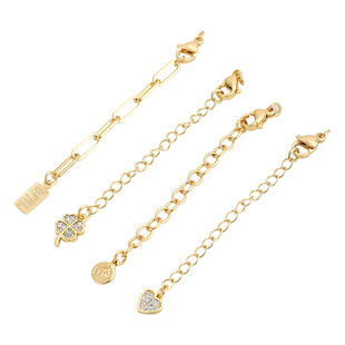 龙虾扣延长链镀18k金珍珠手链扣头镶钻diy项链手串加长收尾链配件