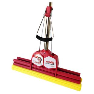 正品好媳妇38CM胶棉一根直杆拖把挤水拖把滚轮特大号拖把拖把头