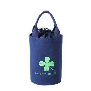 新款韩版圆筒帆布饭盒袋便当包简约手提妈咪包 逛街小包