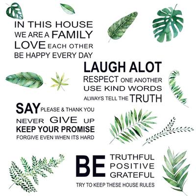 英语英文字母墙面绿色装饰墙贴纸