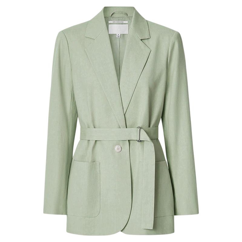简约老钱风棉麻西装外套女西服